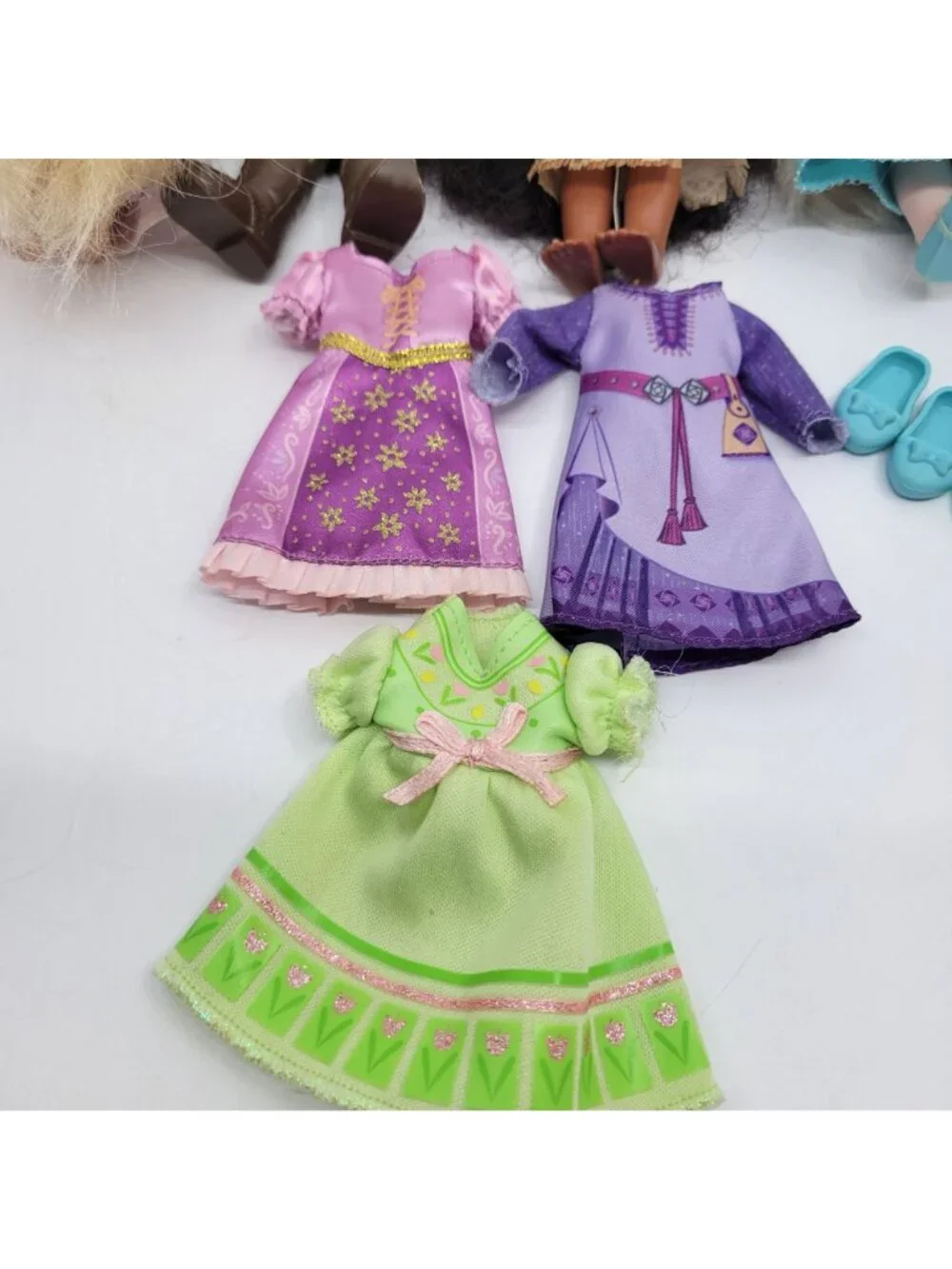 Disney Princess Lot of Toddler Dolls, Clothes & Shoes - Moana, Raya, Rapunzel